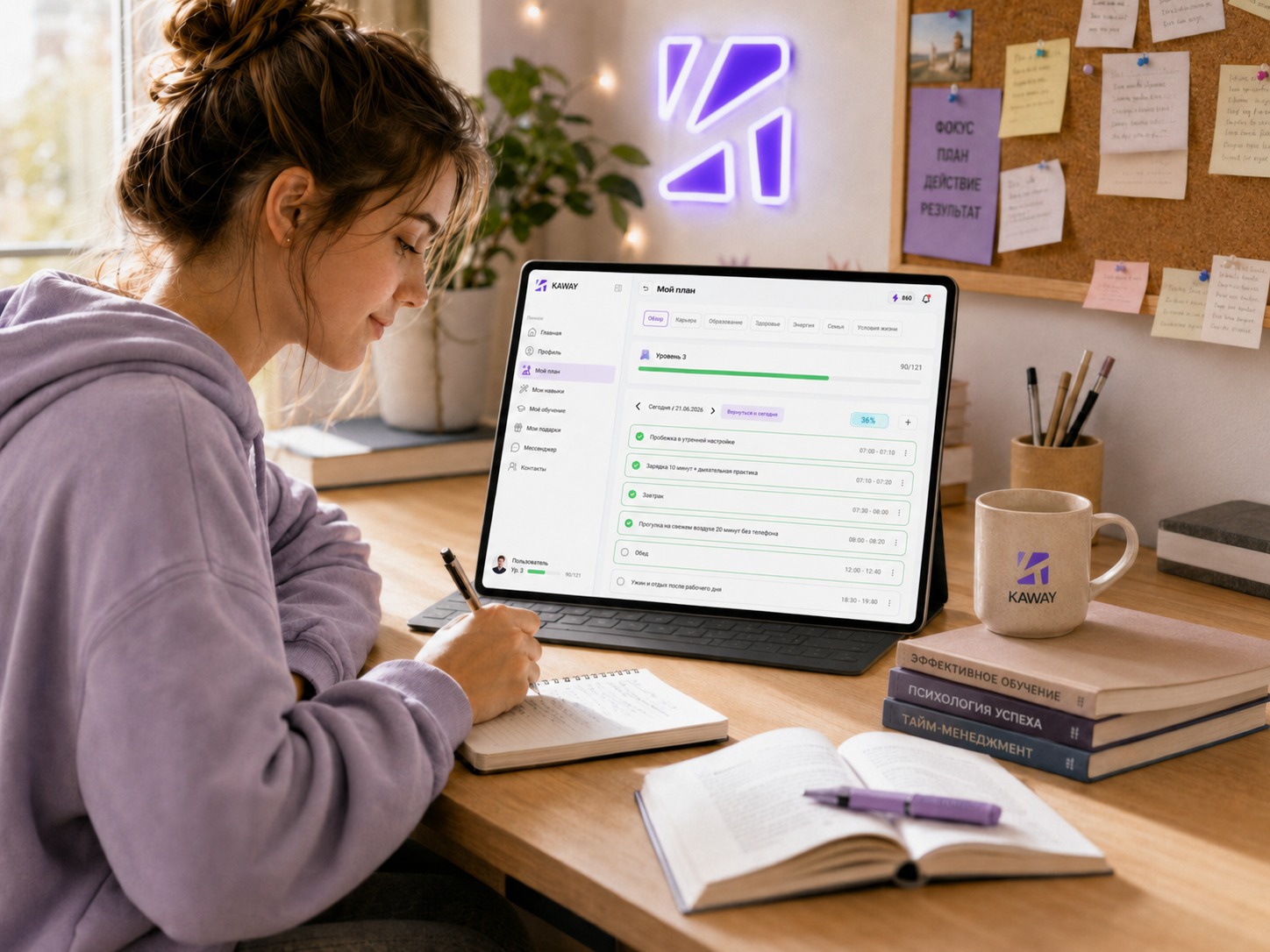 KAWAY помогает проходить обучение по плану и видеть прогресс по задачам